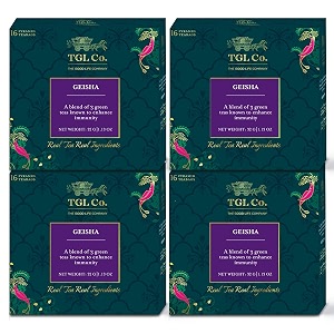 tgl cogeisha green tea infusion pack of 4 16 tea bags eachrich in anti oxidant  refreshing  no artificial flavor  improve digestion