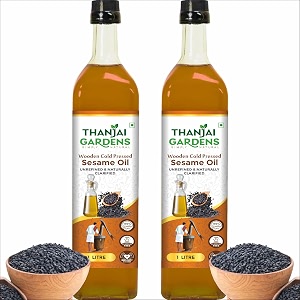 THANJAI GARDENS Wooden Cold Pressed Gingelly oil