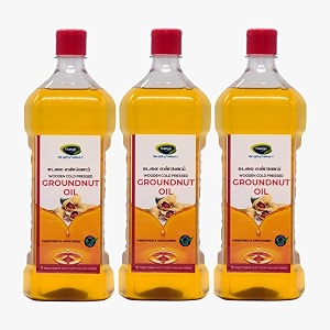thanjai natural 3000ml groundnut oil unrefined wooden cold pressed peanut oil 100 natural no cholesterol  healthy cooking 3l