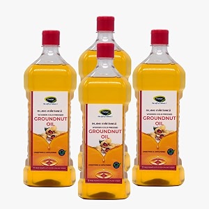 thanjai natural groundnut oil virgin unrefined wooden cold pressed natural peanut oil for cooking- heart health  cholesterol free  no preservatives 4l groundnut oil
