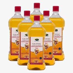 thanjai natural groundnut oil virgin unrefined wooden cold pressed natural peanut oil for cooking- heart health  cholesterol free  no preservatives 6l groundnut oil