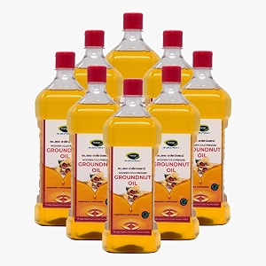 thanjai natural groundnut oil virgin unrefined wooden cold pressed natural peanut oil for cooking- heart health  cholesterol free  no preservatives 9l groundnut oil
