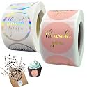 Thank You Stickers for Small Businesses - 1.5 inch Sticker Roll for Return Gifts, Envelope Seals, Thank You Labels for Packaging, and Sealing Tape for Gifts, Gift Tags, Rainbow Holographic-1000 pcs