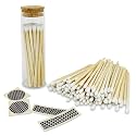 Thankful Greetings 4" White Matches in a Jar + Striker Stickers Included | 100 Classy White Tip Decorative Safety Matches with a Cork Top Glass Holder | Gifts, Home Decor, &amp; Candle Accessories