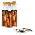 Thankful Greetings Brown &amp; Black Espresso 2" Safety Matches | 3 Glass Bottles Each with Cork Top, Striker &amp; 20 Matchsticks (60+ Total) | Decorative Unique &amp; Fun Set for Your Home, Gifts, &amp; Events