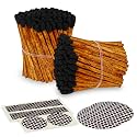 Thankful Greetings Brown Stick Black Tip Decorative Matches | 200+ Artisan 2” Safety Espresso Style Matchsticks with Adhesive Strikers | Great for Home Decor &amp; Candle Lovers