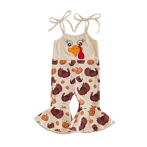 Thanksgiving Baby Girl Outfit Toddler Turkey Romper