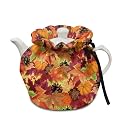 Thanksgiving Maple Leaf Pumpkin Tea Cosy Portable Insulation and Keep Warm Teapot Cozy Breakfast Warmer Insulated Kettle Cover for Home Kitchen Decor Tea Cozies Both Sides Can Be Used