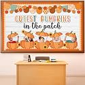 Thanksgiving Pumpkin Bulletin Board Decorations Set Fall paper Cutout DIY Photo Craft Autumn Cutest Pumpkins in The Patch Bulletin Board for Classroom School Office Chalkboard Wall Door Party Supplies