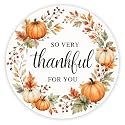 thanksgiving stickers for Gifts, So Very Thankful for You Pumpkin Seals with Watercolor Leaves for Treat Bags, Bakery Boxes, Envelopes, Friendsgiving Favors, Thanksgiving Hosts, Bakers and Small Shops