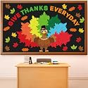 Thanksgiving Turkey Bulletin Board Set Thanksgiving Classroom Decoration Large Fall Turkey Maple Leaf Bulletin Board Give Thanks Everyday Colorful Cutouts for Home School Chalkboard Wall Decor
