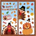 Thanksgiving Window Clings Stickers Decor, Fall Pumpkin Turkey Decorations
