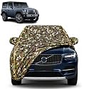 Thar 100% Waterproof Car Cover | Dustproof Sun Protection Cover | Soft Cotton Lining | Triple Stitched | Mirror Pocket | Antenna Pocket | All Weather Body Cover (Army)