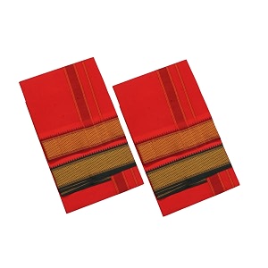 tharunsha elite 100 cotton mens dhotiangavastrampanjakejam  2 mtr dhoti set of 2 white