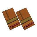 THARUNSHA ELITE 100% Cotton Men’s Dhoti/Angavastram/Panjakejam / 2 mtr Dhoti Set of 2 white