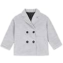 ThCreasa Boys Classic Double Breasted Pea Coat Wool Blend Notch Lapel Fall Winter Dress Coats