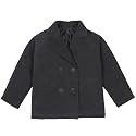 ThCreasa Boys Classic Double Breasted Pea Coat Wool Blend Notch Lapel Fall Winter Dress Coats