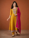 THE52 Women Silk Blend Kurta Pant Dupatta