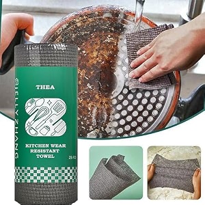 thea disposable scrub sheets  25 day supply  paper towel format  antimicrobial  non-scratch  cleaning supplies  dishwashing  sponges kitchen  scouring pads  kitchen tissue roll cloths