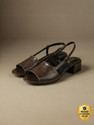 Theater Pugs Brown Textured Women Heels