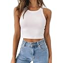 TheBaagi Women39s Basic Sleeveless Crop Top Halter