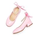 THEE BRON Girls Low Heel Dress Shoes Mary Jane Party Wedding Flower Girl Pumps