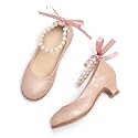 THEE BRON Girls Low Heel Dress Shoes Mary Jane Party Wedding Flower Girl Pumps