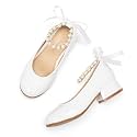 THEE BRON Girls Low Heel Dress Shoes Mary Jane Party Wedding Flower Girl Pumps