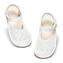 THEE BRON Toddler Floral Cutout Closed Toe Sandals for Girls Breathable Summer Shoes