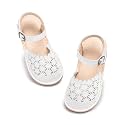 THEE BRON Toddler Floral Cutout Closed Toe Sandals for Girls Breathable Summer Shoes