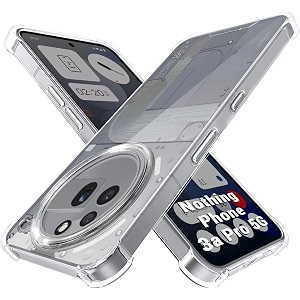 thegiftkart crystal clear back cover case for nothing phone 3a pro 5g  shock proof 360 protection  hard clear back cover case for nothing phone 3a pro 5g pc amp tpu transparent bumper