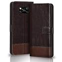TheGiftKart Dual-Color Leather Finish Poco X3 / X3 Pro Flip Back Cover | Inside Pockets &amp; Inbuilt Stand | Wallet Style Back Case | Magnet Closure Flip Back Cover for Poco X3 Pro / X3 (Coffee &amp; Brown)