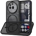 TheGiftKart Hybrid Shockproof Back Cover Case for Nothing Phone 3a Pro 5G | Hard Back Cover Case for Nothing Phone 3a Pro 5G (PC &amp; TPU, MagSafe Compatible, Translucent Smoke Matte Back, Black Sides)