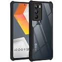 TheGiftKart Shockproof Crystal Clear Back Cover Case for iQOO 9 SE 5G | 360 Degree Protection | Protective Design | Transparent Back Cover Case for iQOO 9 SE 5G (PC, TPU | Black Bumper)