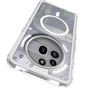 thegiftkart ultra-hybrid crystal clear back case cover for nothing phone 3a pro 5g  shockproof design  hard back cover for nothing phone 3a pro 5g pc amp tpu magsafe compatible clear