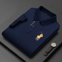 TheGovindCo Embroidered Men Polo Neck Navy Blue