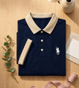 TheGovindCo Solid Men Polo Neck Navy Blue