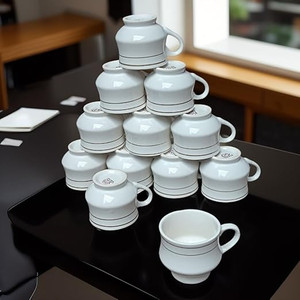 TheMittiStudio Pack of 12 Ceramic Hotel Grade