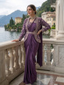 THENandi SolidPlain Pre Draped Saree Satin Saree