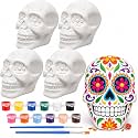 Thenshop 4 Pack 4'' Halloween Skull Ceramic to Paint Crafts for Kids Adults