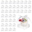 Thenshop 50 Pcs Clear Cupcake Boxes Individual 3.5 Inch, White