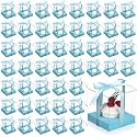 Thenshop 50 Pcs Clear Cupcake Boxes Individual 3.5 Inch, Light Blue