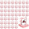 Thenshop 50 Pcs Clear Cupcake Boxes Individual 3.5 Inch, Pink