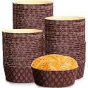 50 Pcs Panettone Paper Mold, 6" x 2.4" Heat Resistant Cake Pans