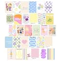 Thepaper9store Danish Pastel Wall Collage Kit (4x6 inch) Set of 30 (A6 Size) | Premium 300 GSM Thick Paper | Cute Pastel Aesthetic Posters | Soft Girl Room Decor for Bedroom & Dorm | Glue Dots Included