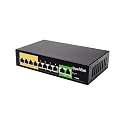 8 Port PoE Switch with 2 Uplink Ports, 10/100Mbps 125W Support IEEE802.3af/at. Unmanaged Power Over Ethernet Switch for IP Cameras Plug and Play