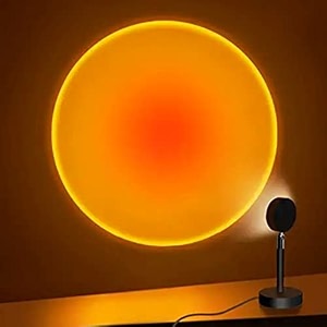 tpz 180 degree rotation romantic visual hd crystal lens sunset rainbow projection led lamp for party bedroom decor sunset red pack of 1