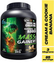 thepureology Giant Mass Gainer Weight Gainers/Mass Gainers (3 kg, Cream and Cookies, Banana)