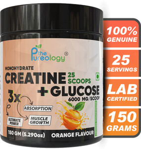thepureology monohydrate creatine  glucose pre workout 150 g orange