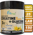 thepureology Monohydrate Creatine + Glucose Pre Workout (150 g, Mango)